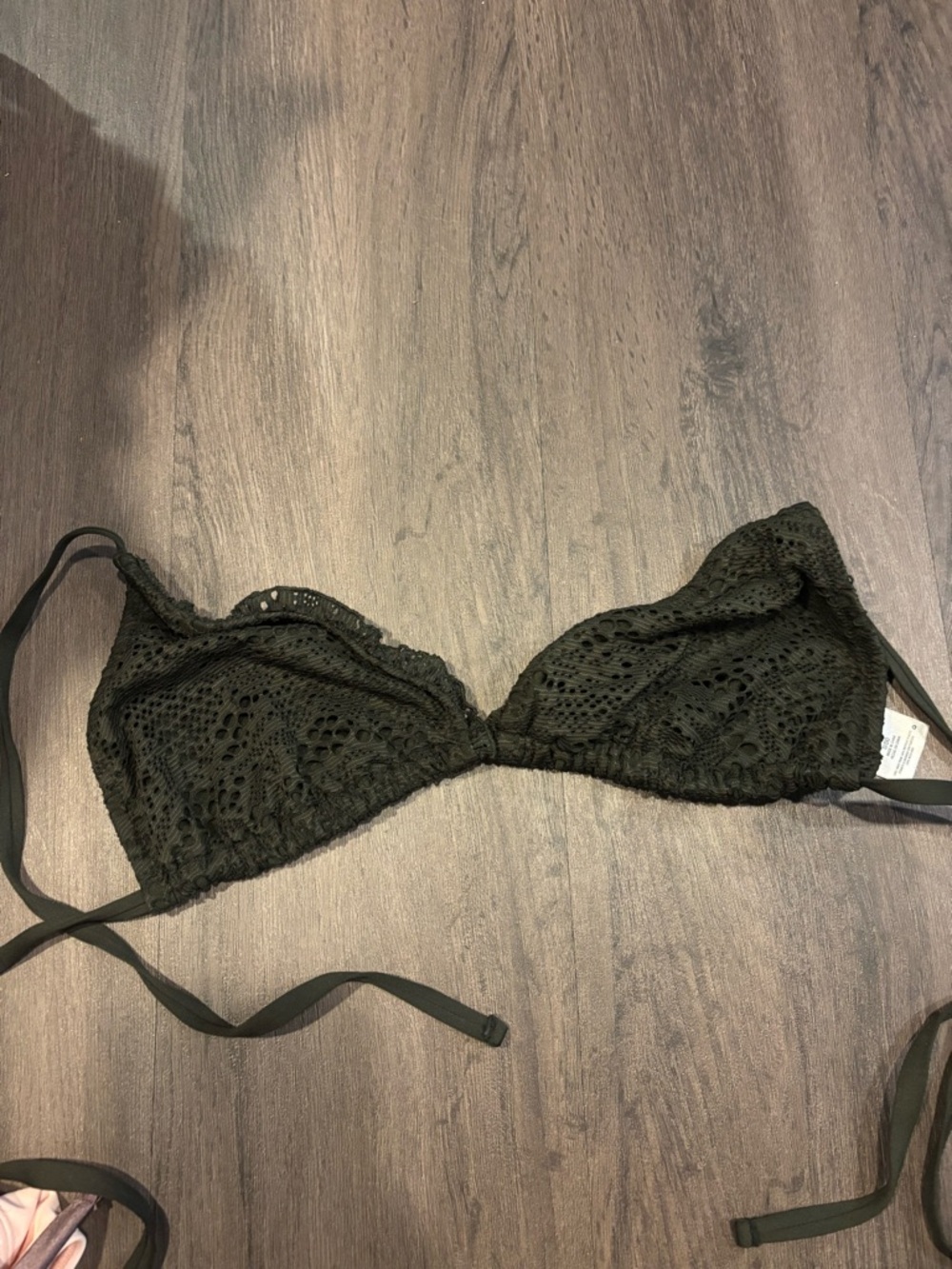 Mossimo Supply Co. Black Crochet Tie-Back Triangle Bralette